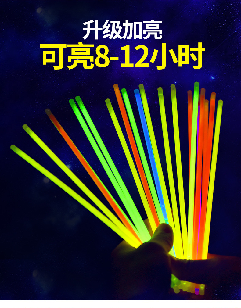 Glow stick luminous wristbands, 100 luminous sticks, disposable luminous toys wholesale, festival party toys manufacturer pic 3