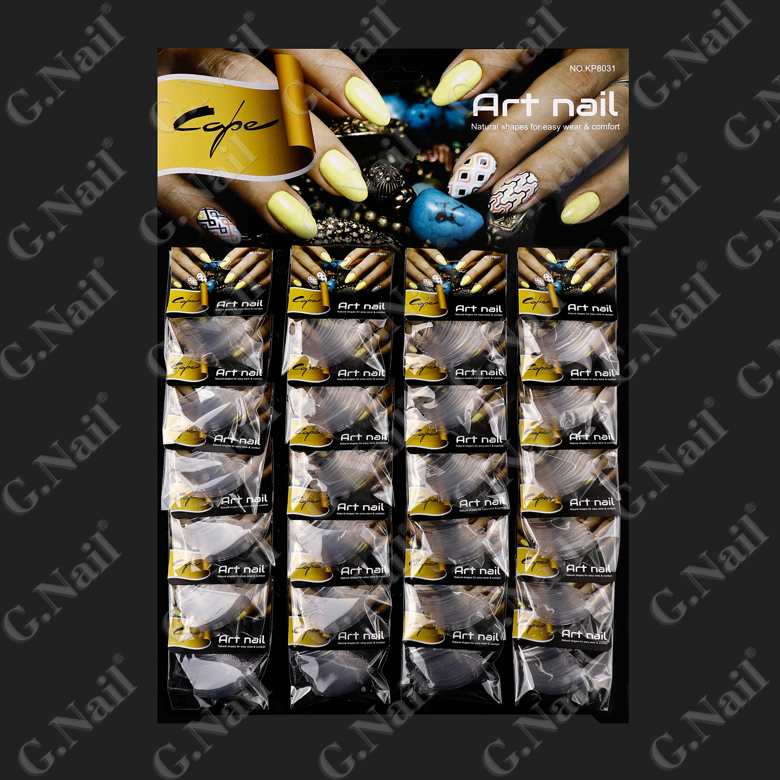 Gnail正品24包卡装美甲甲片自然色白色穿戴甲欧美假指甲甲片批发详情17