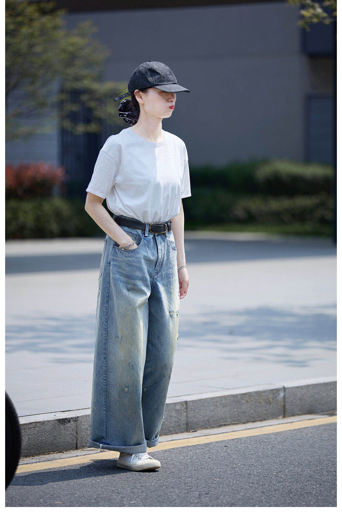 【 Random Thoughts 】 Summer Storm Ripped Heavy Washed jeans straight-leg pants for all four seasons pic 51