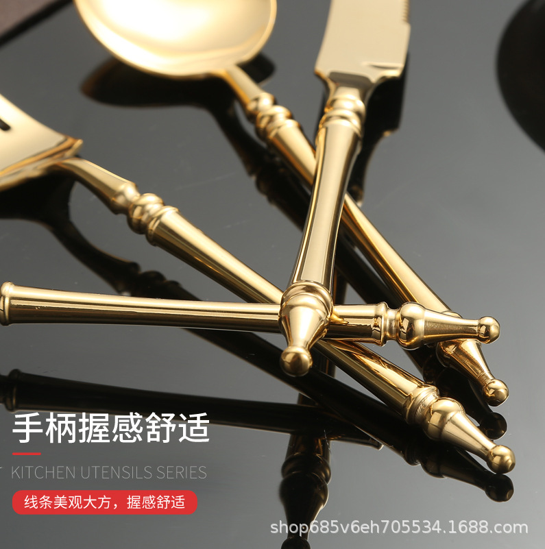 Legendary Western Cuisine knife, fork and Spoon Cross-border European Tableware Set, 304 stainless steel, home, restaurant and hotel steak knife and fork pic 12