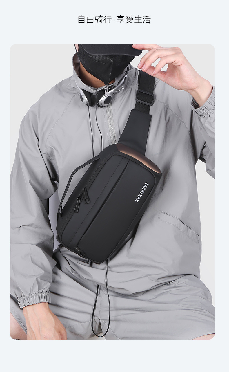 跨境腰包多功能通勤旅行手机胸包户外运动骑行斜挎包时尚胸前包详情3