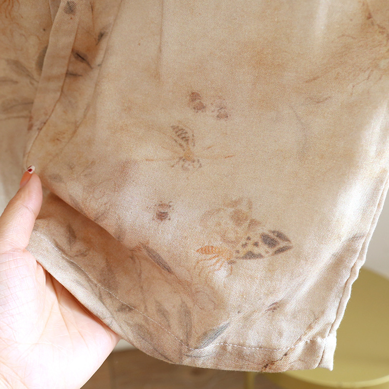 New Chinese-style ancient-style pajamas for women in spring and summer, thin bamboo and cotton Chinese-style Hanfu long-sleeved set for home wear, suitable for outdoor wear pic 16