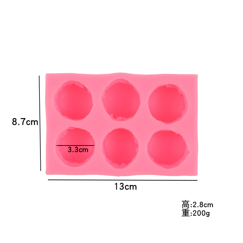 新款6连3d立体马卡龙模具 DIY手工皂模轻粘土食品硅胶汉堡模具详情6
