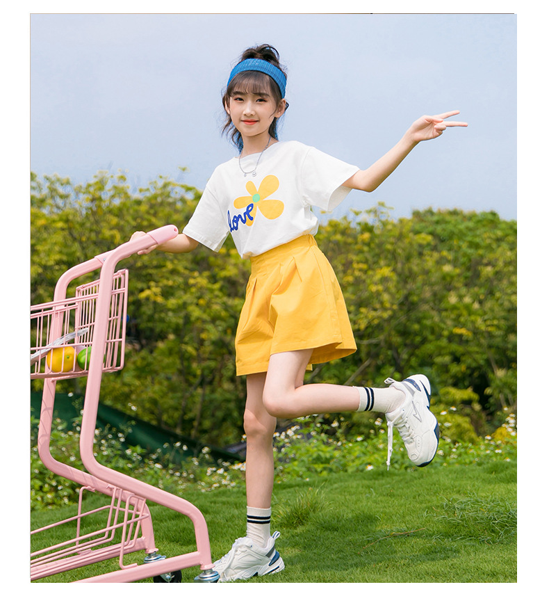 女童上衣夏装阔腿裤2024春夏季新款儿童洋气夏季运动套装中大童女详情7