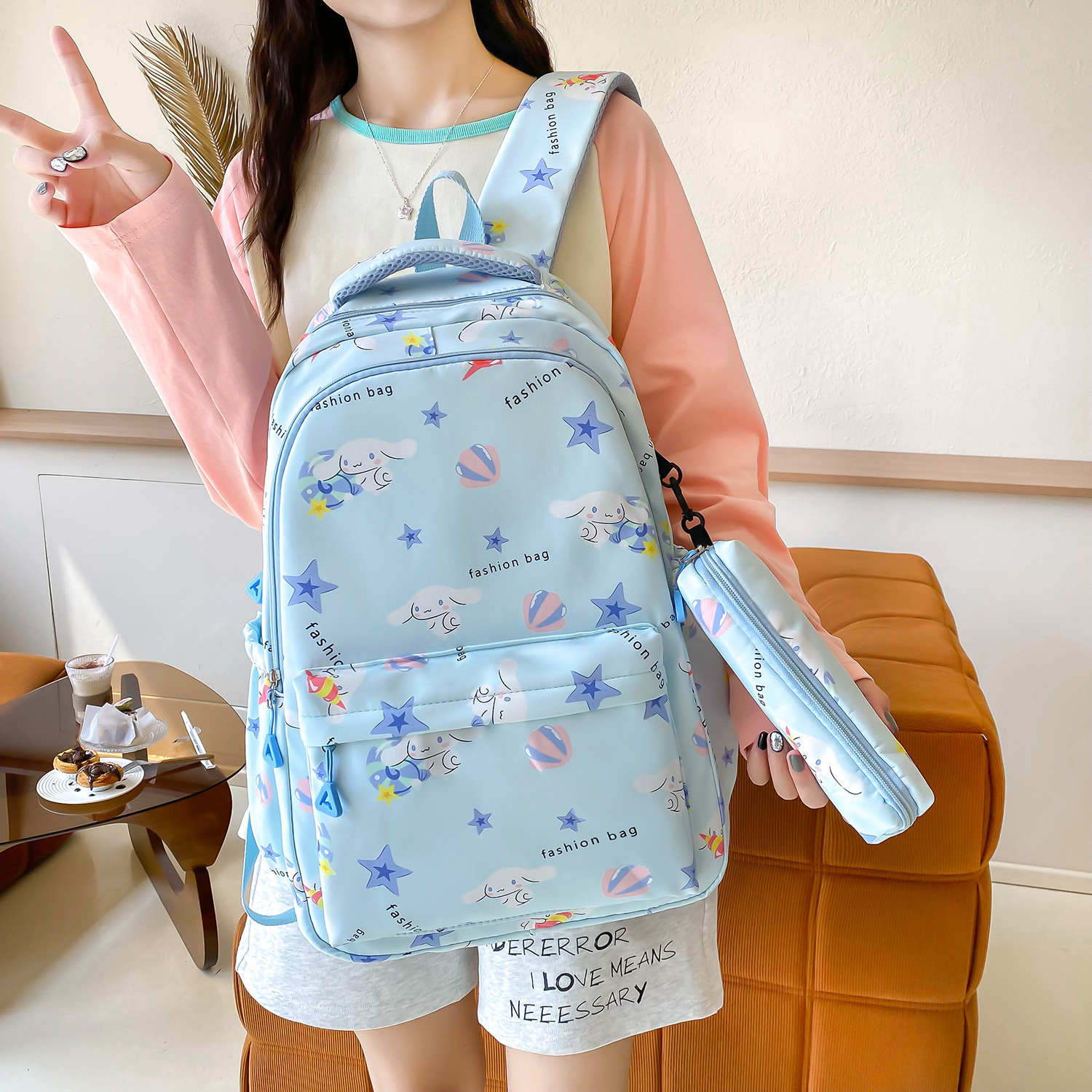 Two-piece backpack for girls in school, lightweight and lightweight bag for students in grades 3 to 6, schoolbag for junior high school students pic 37