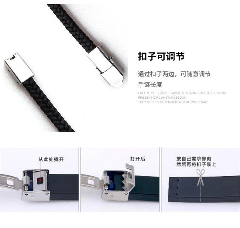 European and American cross-border Amazon classic imitation leather bracelet for women, twisted braided bracelet, couple bracelet, can be engraved with LOGO pic 3