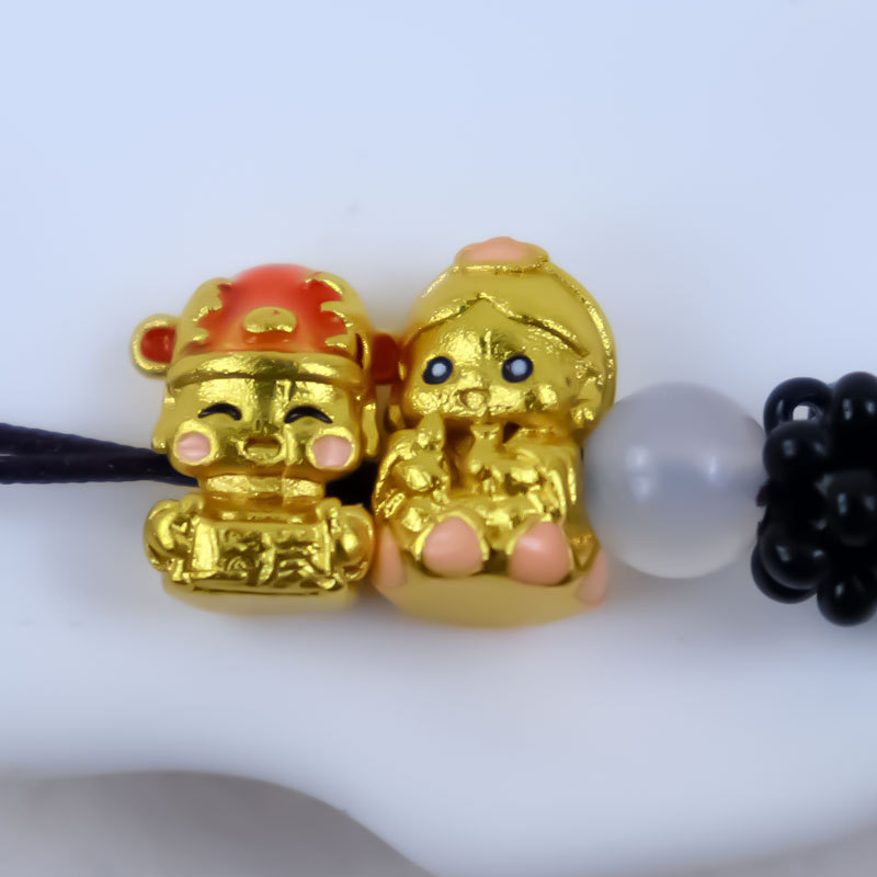 High-color-preserving peach copper plated with 24K gold, PI Xiu, bear, Baguette, cat jewelry, beaded accessories, DIY hand-held necklace accessories pic 6