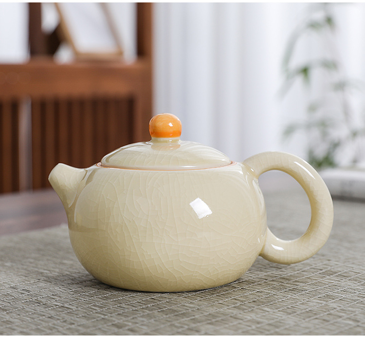 德化汝窑茶具套装全套泡茶盖碗高档套装茶壶自动懒人石磨泡茶器详情12