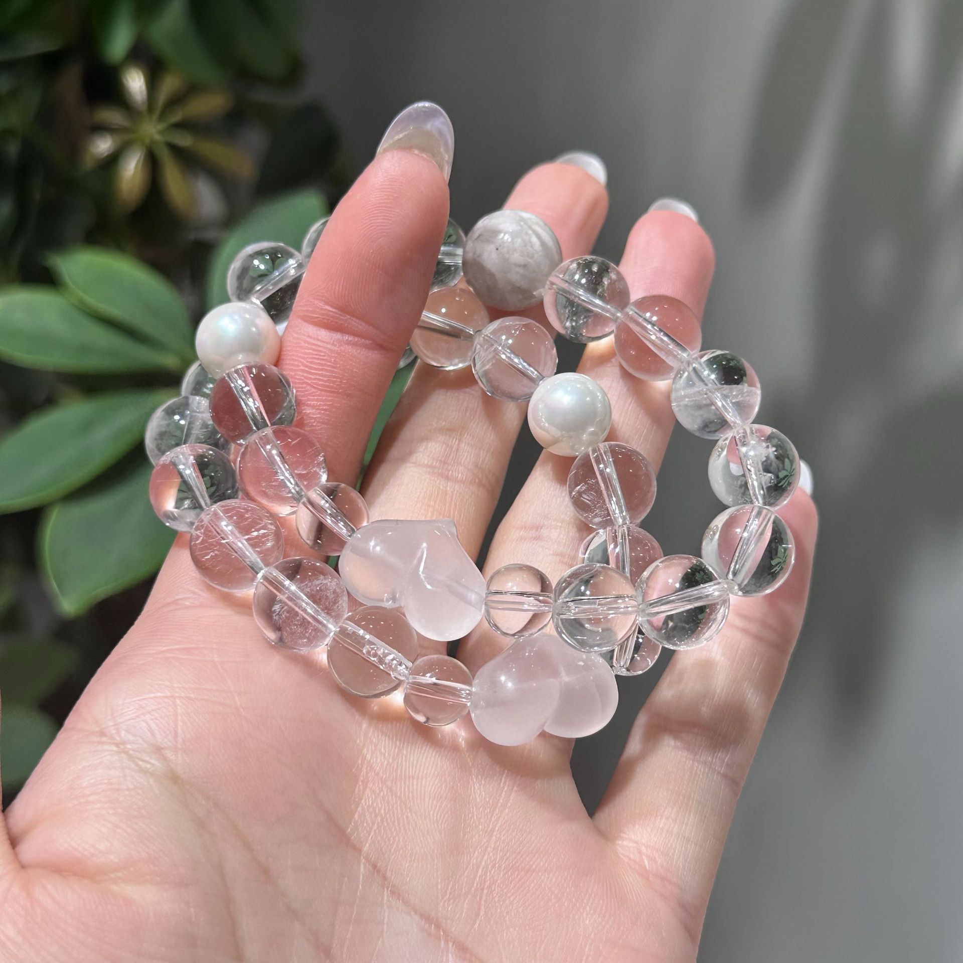 天然冰透白水晶手链透明珠子巴西水晶手串正品白水晶送女友送闺蜜详情7