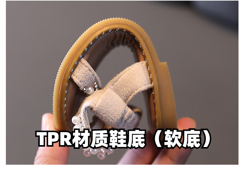 一件代发女童凉鞋罗马鞋夏季新款珍珠闪钻公主鞋韩版女童露趾凉鞋详情28
