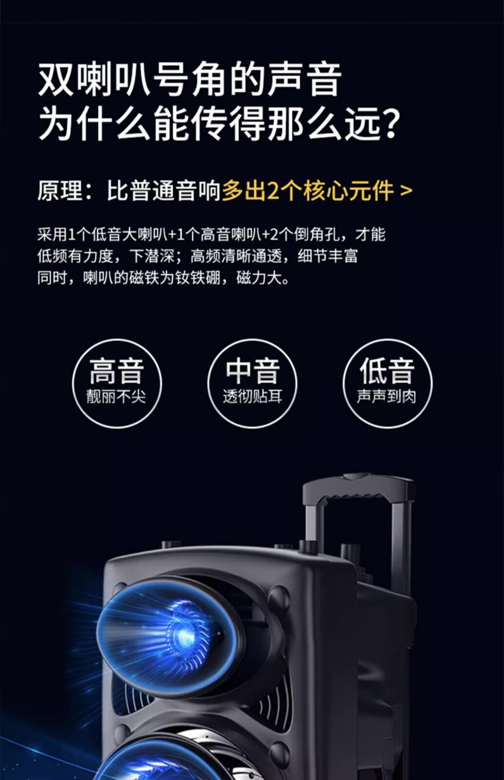 先科（SAST）广场舞音响专业户外k歌音箱带话筒家用拉杆蓝牙手拉详情4