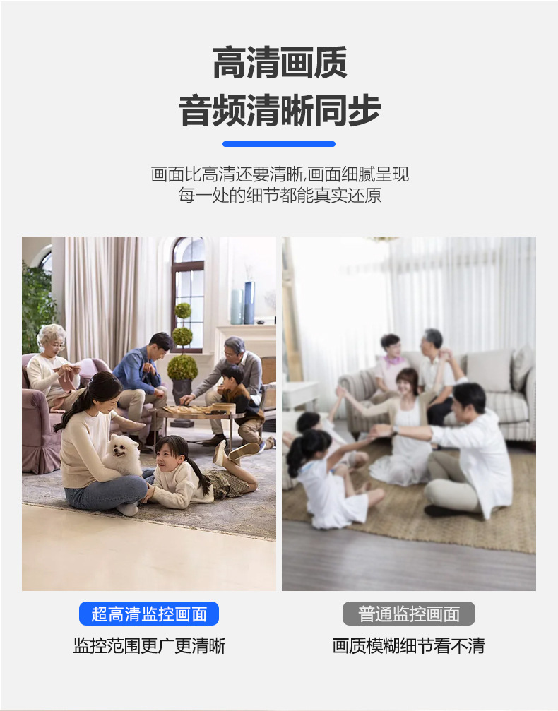 V380 pro mobile remote monitoring camera, panoramic intelligent ultra-high-definition bulb-type indoor monitoring camera pic 4