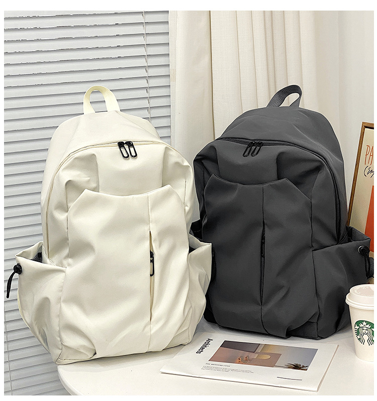 跨境新款双肩包大容量男女学生书包简约休闲短途出差商务电脑包详情19