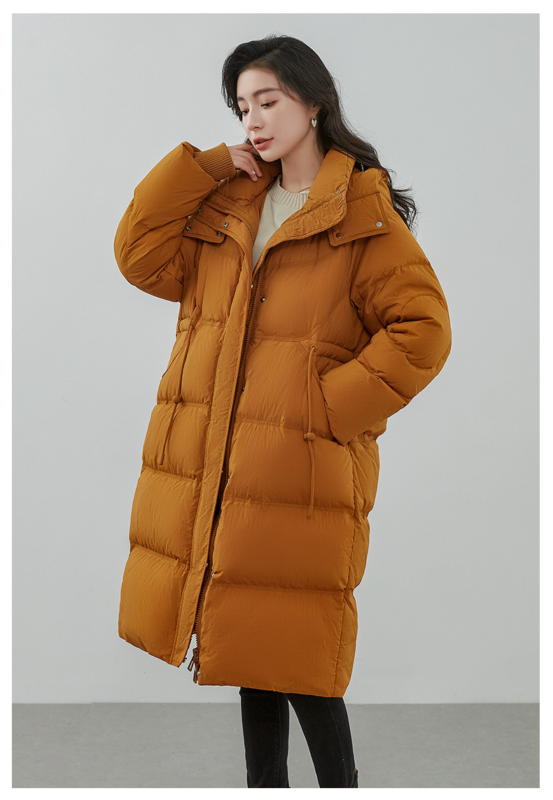 极寒大码羽绒服女2025冬季新款连帽过膝长款加厚收腰百搭外套平湖详情18