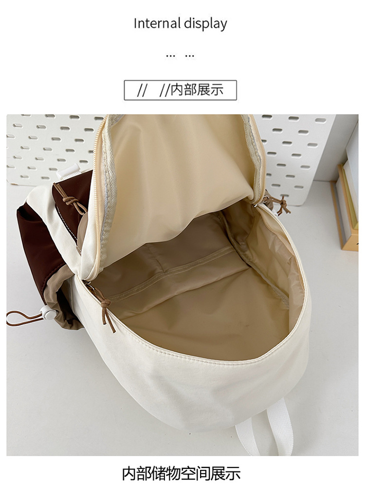 跨境新款学院风百搭双肩包初高中学生上课书包撞色洋气轻便双背包详情48