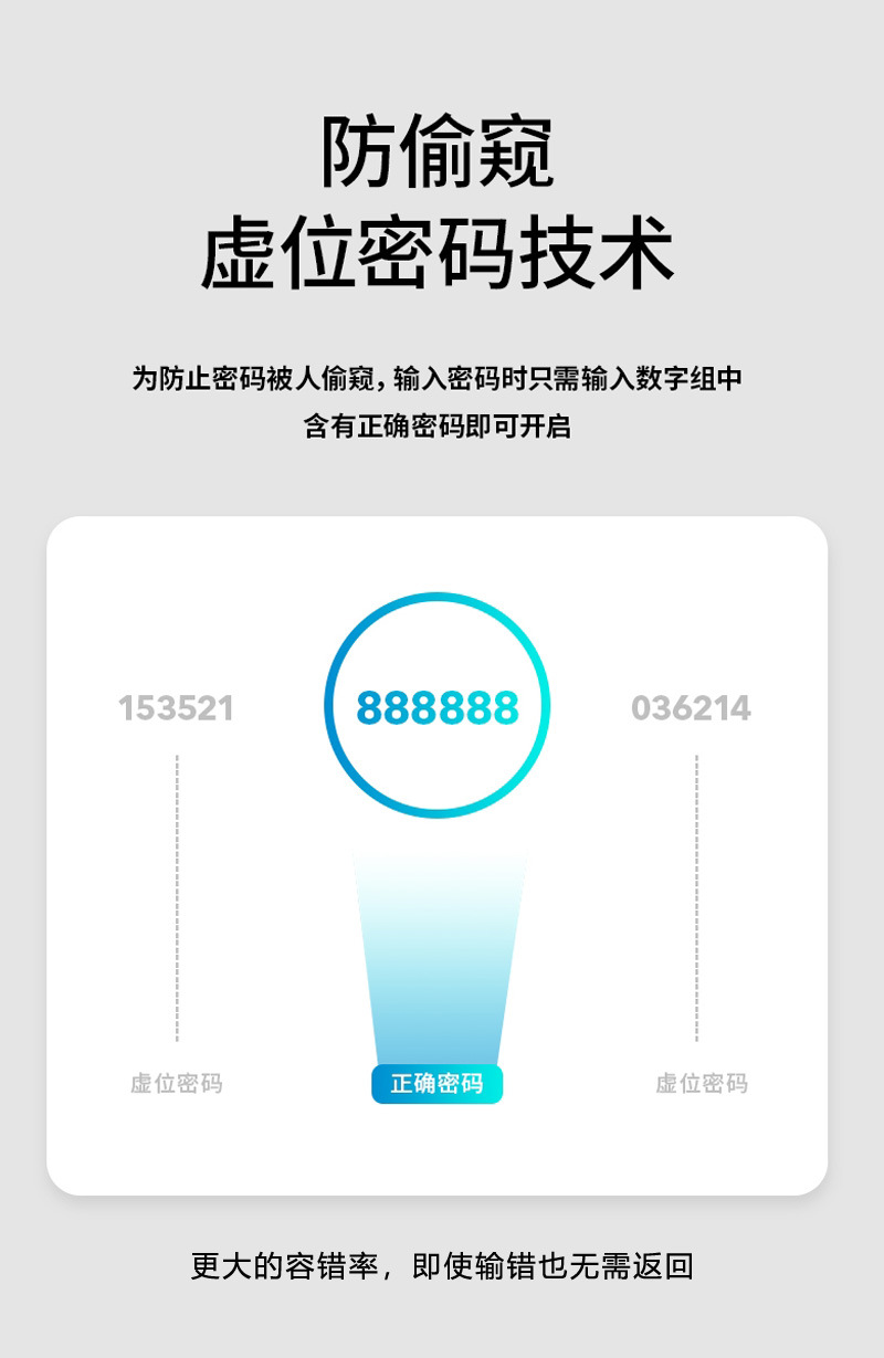 Tongtong Lock, black smart door lock, facial recognition, fingerprint, digital keyboard, green sensing ring handle pic 6