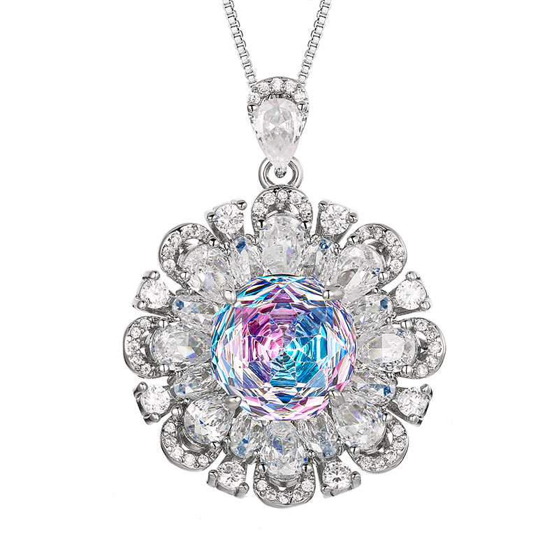 2025新款庄生生珠宝铜底镀金仿真千禧渐变色花朵套装主石12-10mm详情10