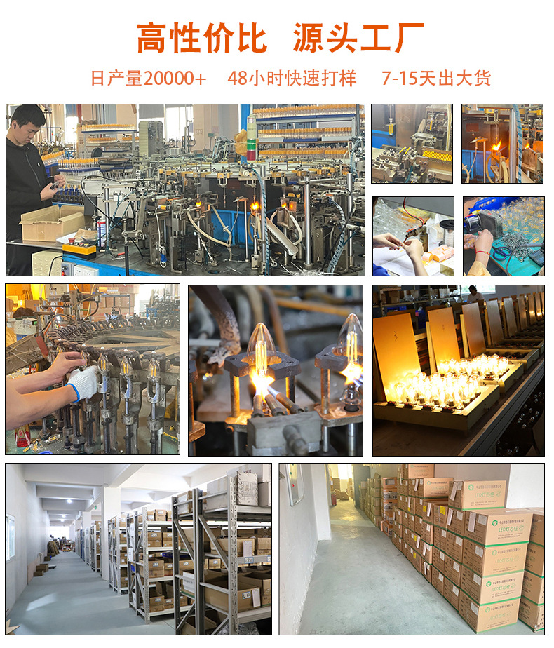 爱迪生led灯丝e27灯泡暖光钨丝复古e27螺口led节能球泡厂家包邮详情4