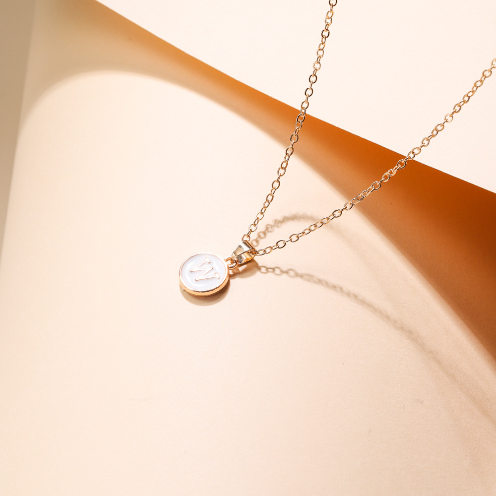 跨境热销金色26字母O字链项链女 情侣名字挂坠厂家现货批发 优雅时尚首饰精品详情12