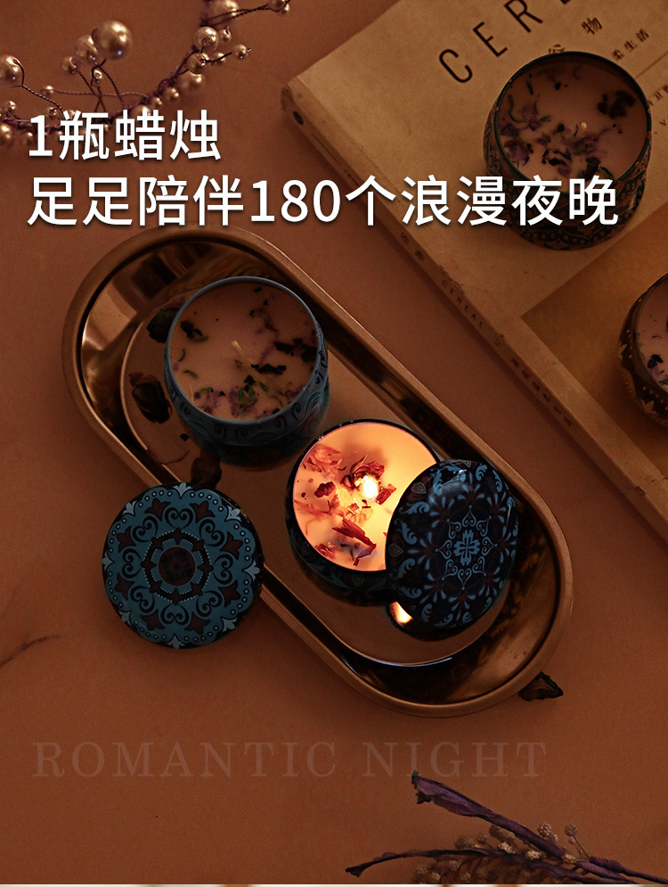 干花香薰蜡烛家用大豆蜡马口罐除异味无烟香氛蜡烛生日礼物伴手礼详情5