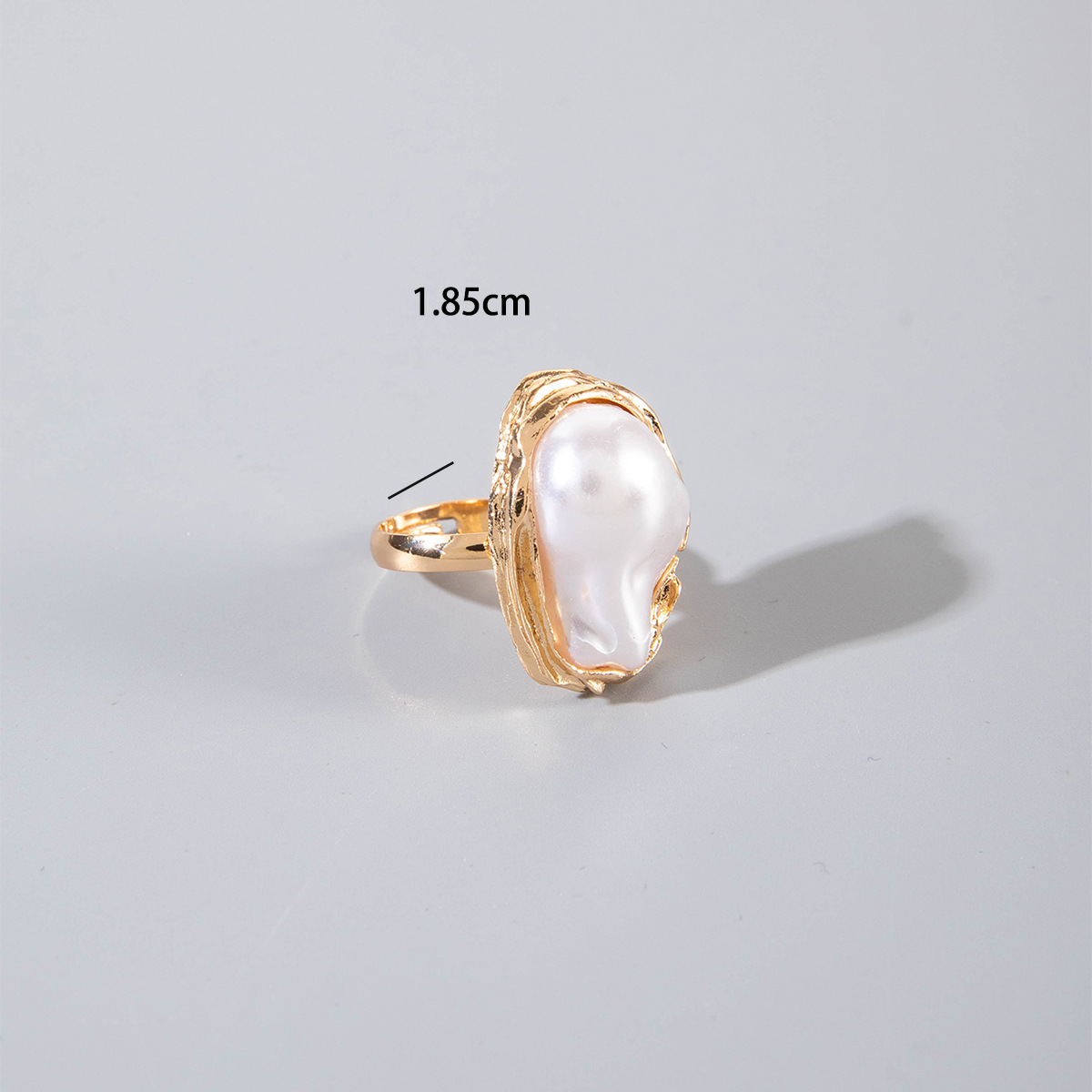 欧美跨境法式复古异形珍珠戒指女食指指环个性时尚设计开口尾戒详情8