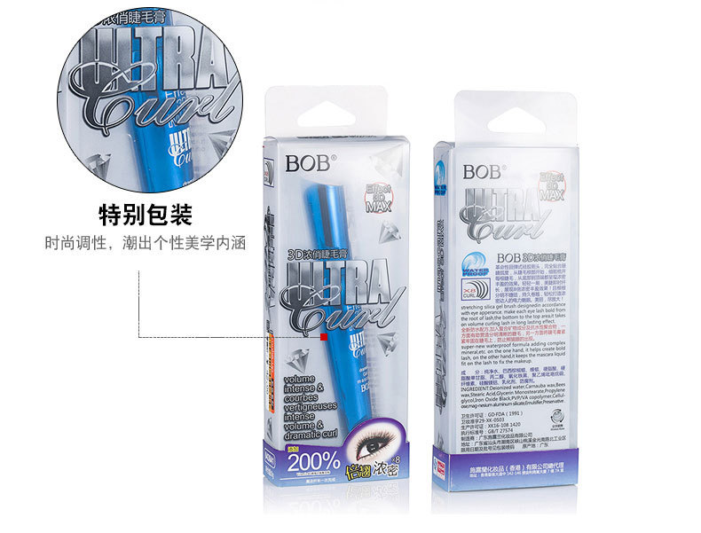 bob3d Three-dimensional thick mascara is waterproof and does not smudge. It is thick and curly, and can be used as a base for daily use, making each eyelash distinct and feminine pic 16