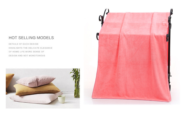 【 Chi Jia 】 Bath towel Superfine fiber 70*140 Coral Fleece thickened adult beach Absorbent Soft Gift manufacturer pic 9