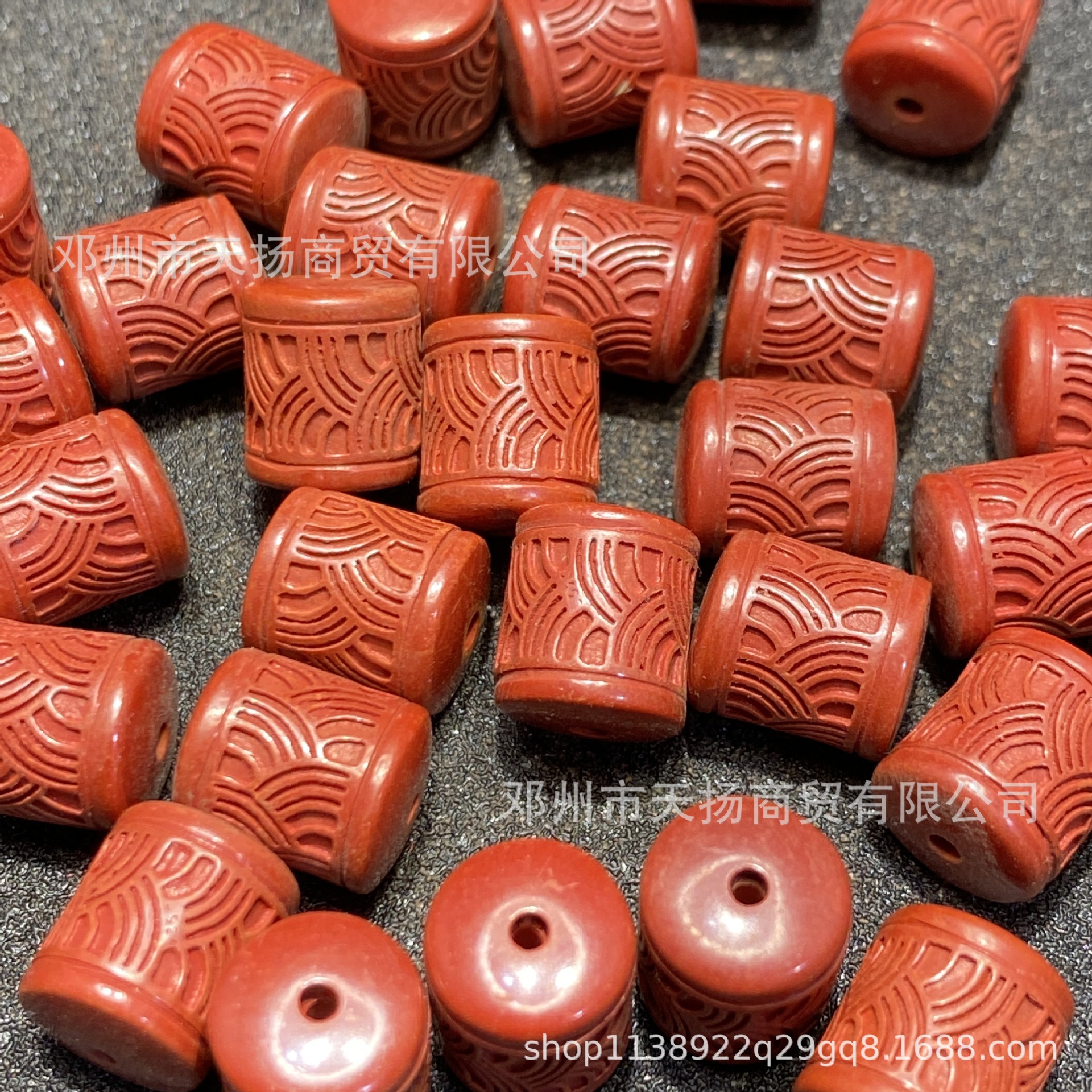 朱砂高含量帝王砂六字真言桶珠老型珠DIY手工编绳串珠饰品配件详情2