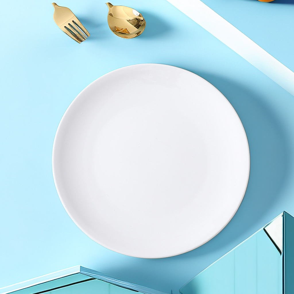 浅盘子圆形西餐牛排盘酒店商用餐厅饭店陶瓷圆盘骨碟餐具加工logo详情9