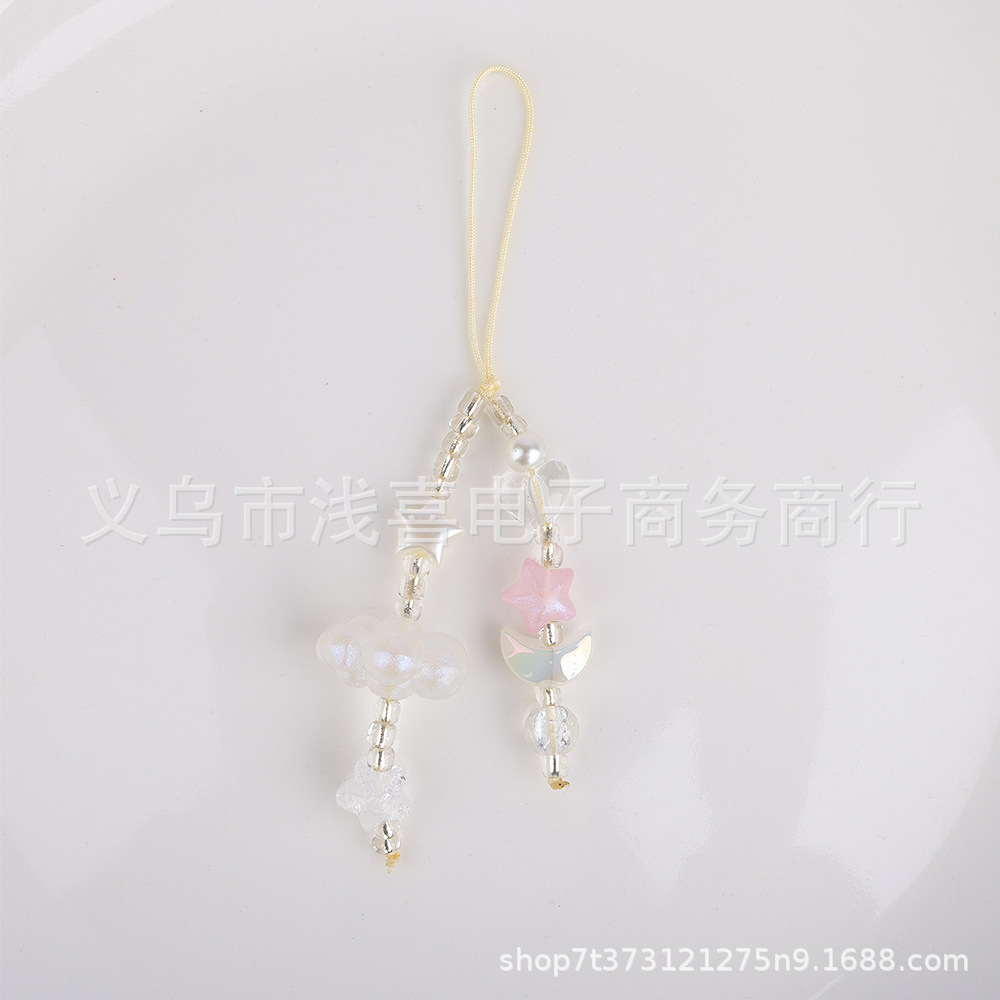 Original moon, stars, clouds, heart-shaped mobile phone chain, cute Guben chain, Guben pendant, card book, bag, pendant and decoration pic 3