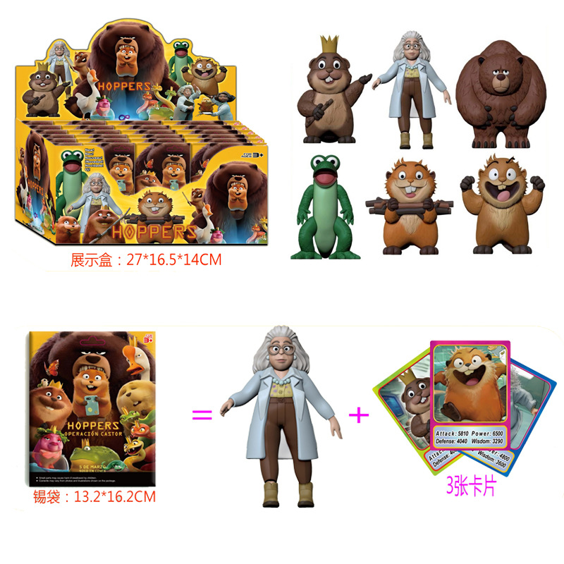 Cross-border 3.5-4-inch Beaver Transformation Plan: 6 figurines, models, blind boxes, blind bags, Disassemblable toys pic 10