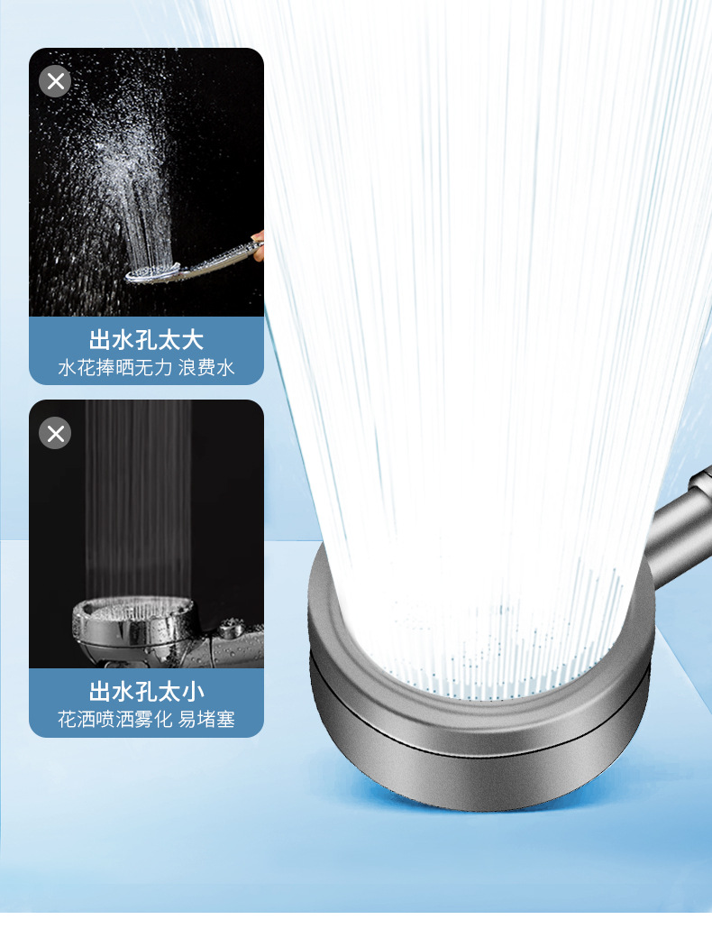 花洒 304不锈钢喷头 洗澡花洒喷头不锈钢  不锈钢材质的增压花洒详情4