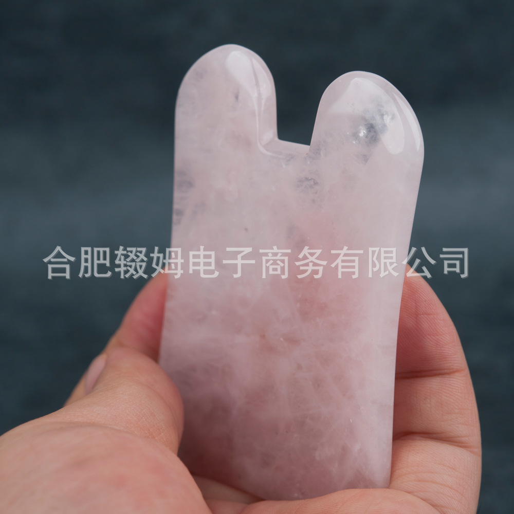 粉晶玉石厂家刮痧板粉水晶绿东陵面部脸部美容刮痧颈椎腿部全身详情19