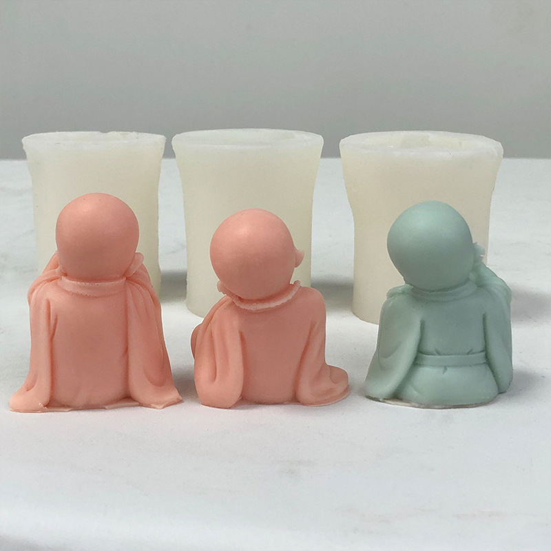 小和尚香薰石膏蜡烛硅胶模具diy佛像摆件观音菩萨如来佛滴胶模具详情20