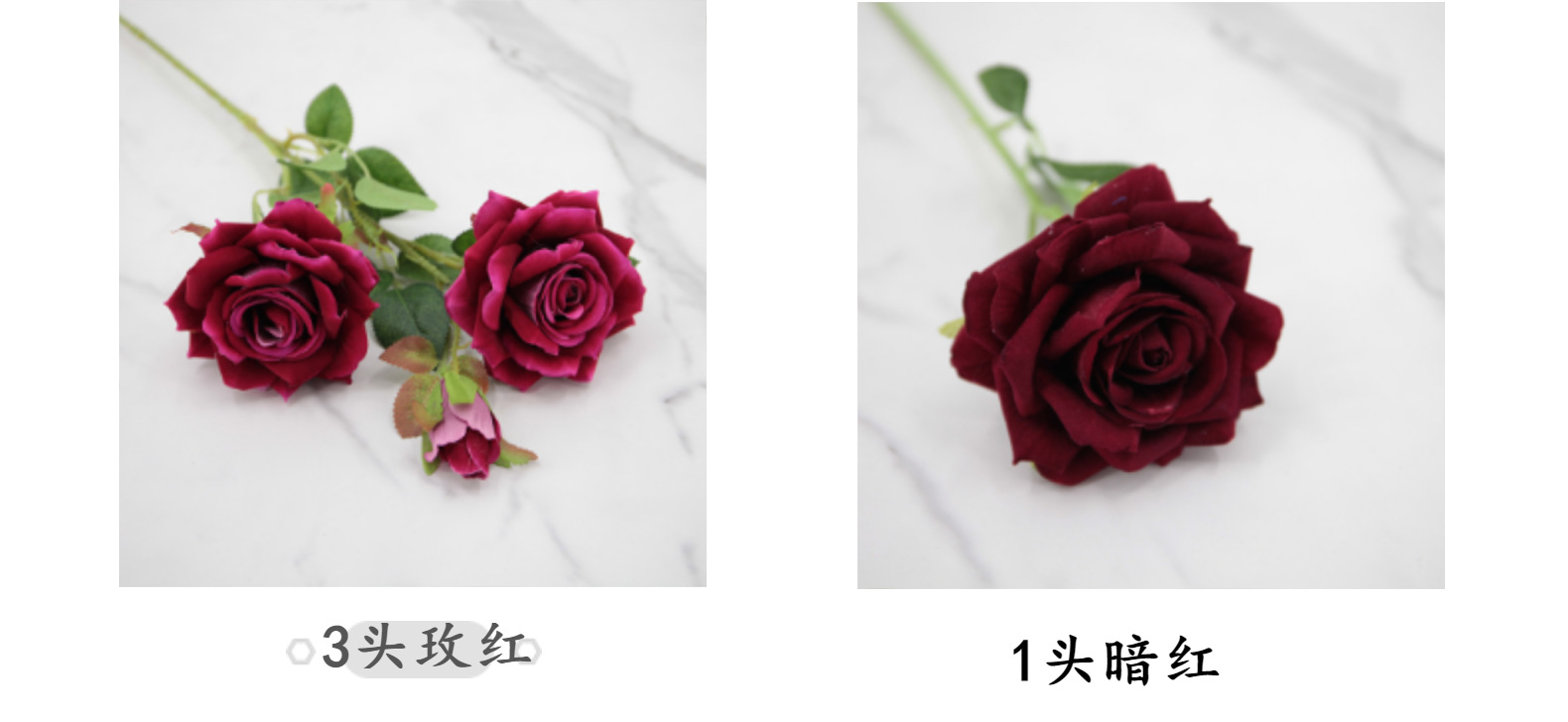 仿真多头绒布红色玫瑰花拍摄道具假花家居装饰布置仿真花摆件批发详情23