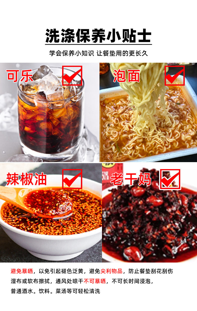 餐垫可水洗餐具桌布茶杯布纹餐桌垫子方形隔热垫高级感西餐杯垫详情24