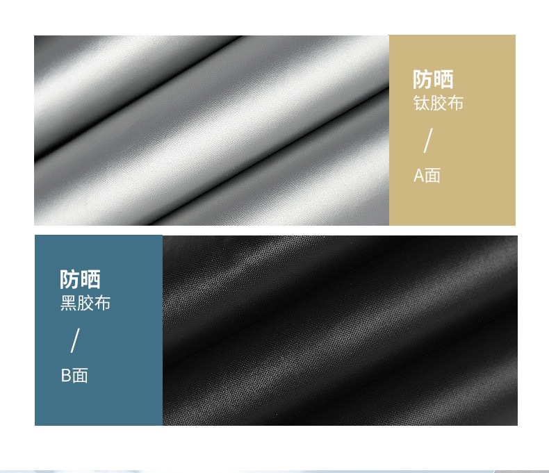 双层太阳伞 UPF50+钛银防晒遮阳伞 零透光黑胶三折太阳伞防紫外线详情4