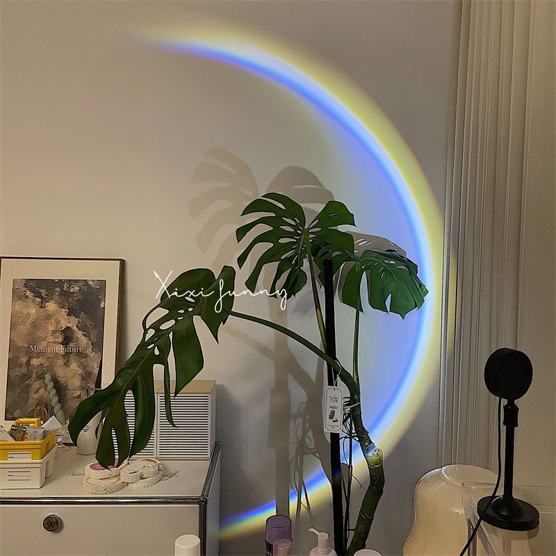 ins简约月亮投影灯卧室网红氛围灯彩虹小夜灯少女心台灯生日礼物详情6