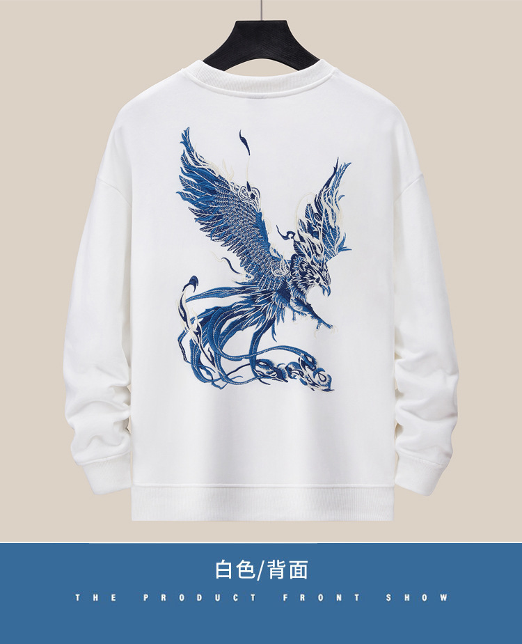360g otoño invierno nuevo hombre cuello redondo sudadera país de la moda holgada tamaño grande moda marca de moda bordado algodón manga larga top pic 12
