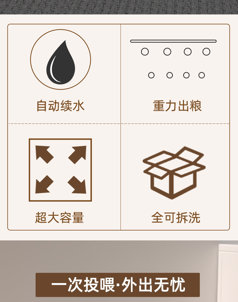 Cross-border cat bowl automatic feeding and drinking water dispenser, extra-large food storage dog food bowl, cat rice bowl, drinking water bowl, pet supplies pic 2