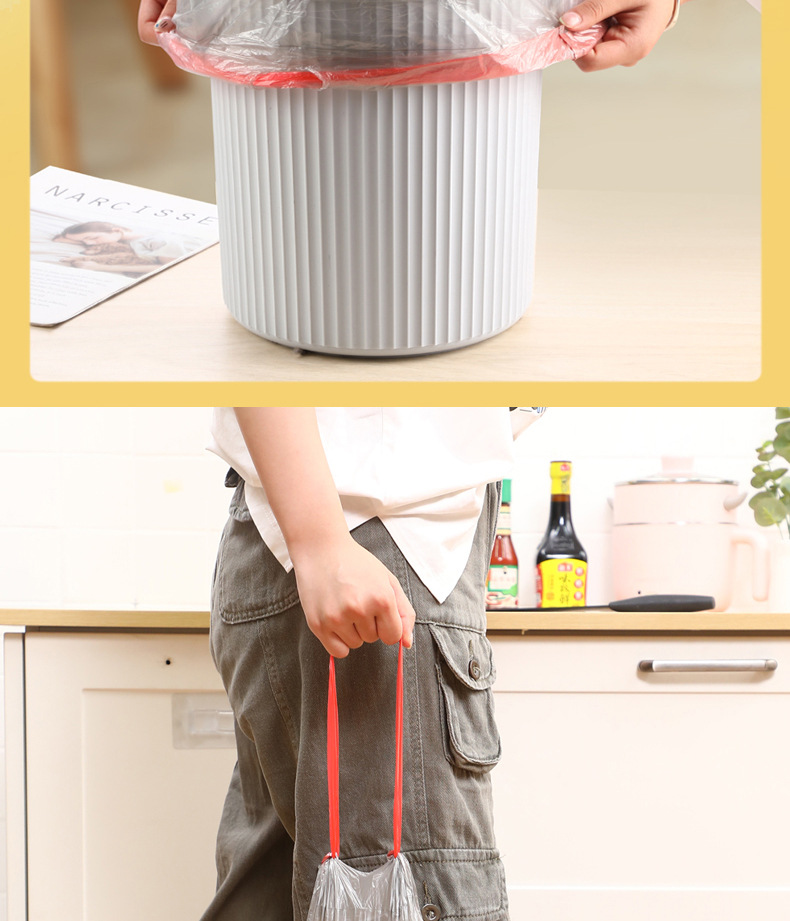 日用百货黑色抽绳垃圾袋家用加厚手提自动收口大号清洁塑料袋批发详情5