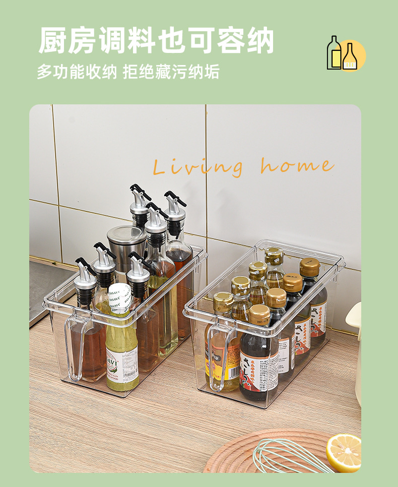 Refrigerator storage box with lid and handle, large-capacity fresh-keeping box for storing vegetables in the refrigerator, household kitchen organizing and storage box pic 14