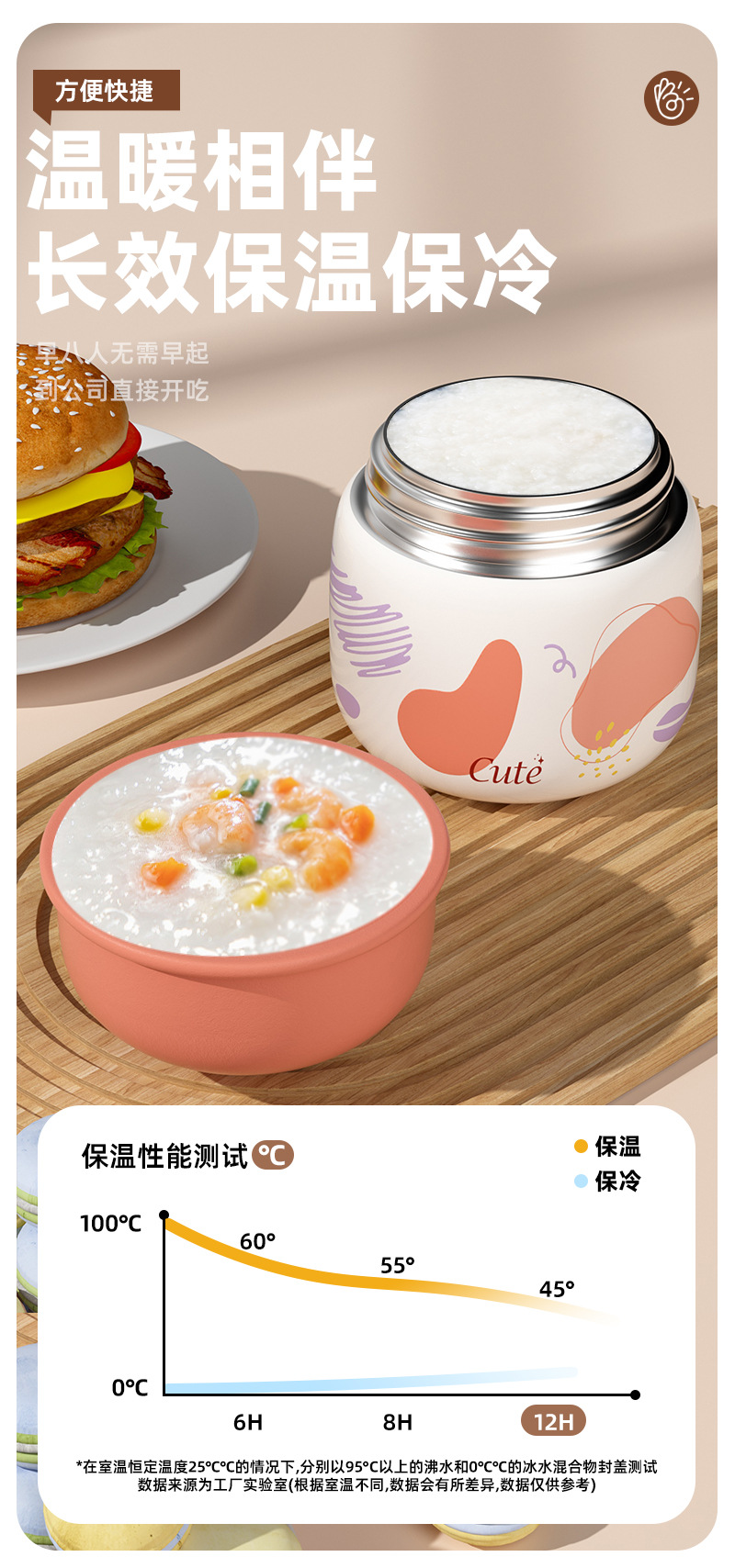 卡通小型可爱焖烧杯带漏勺焖粥316食品级不锈钢保温杯子男女通用详情4
