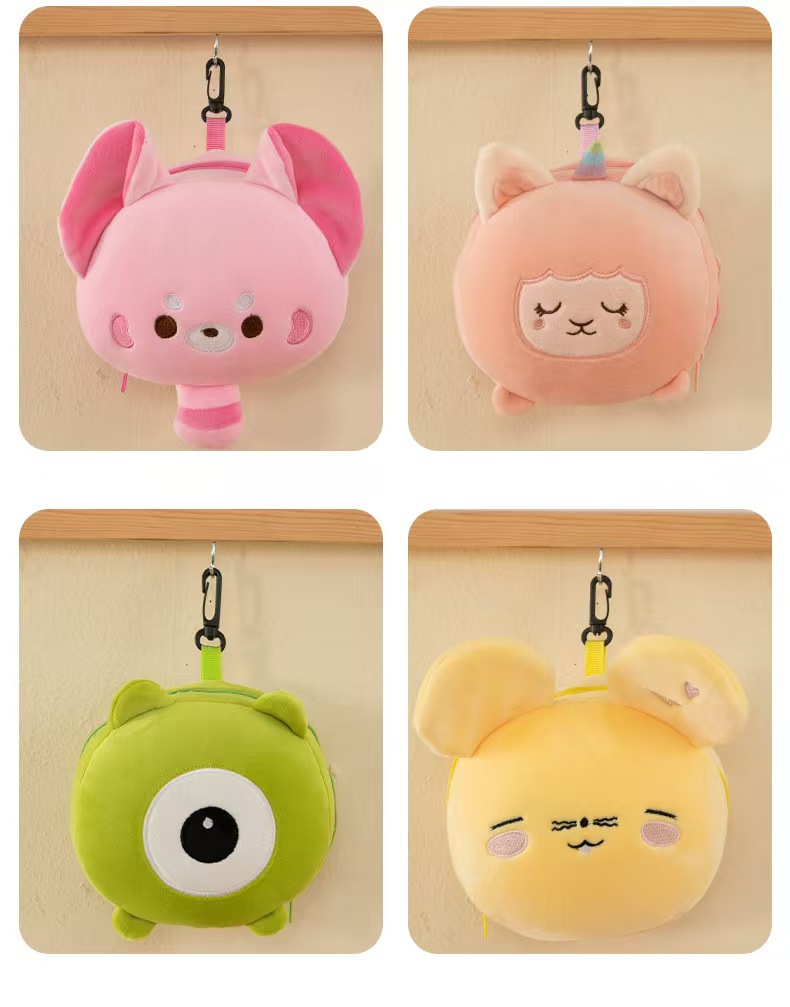 新款卡通多功能眼罩便携颈枕二合一午休毛绒可爱卡通睡眠详情2