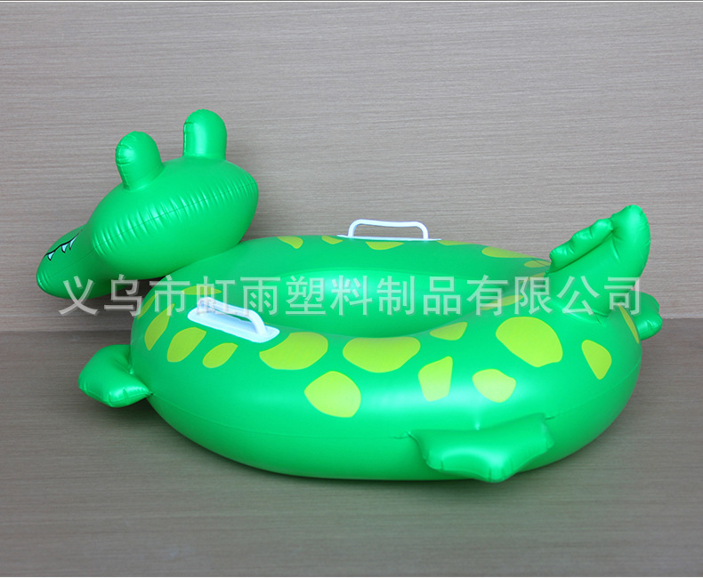 新品加厚鳄鱼儿童游泳圈卡通动物造型PVC充气游坐圈适合户外游泳安全防滑详情6
