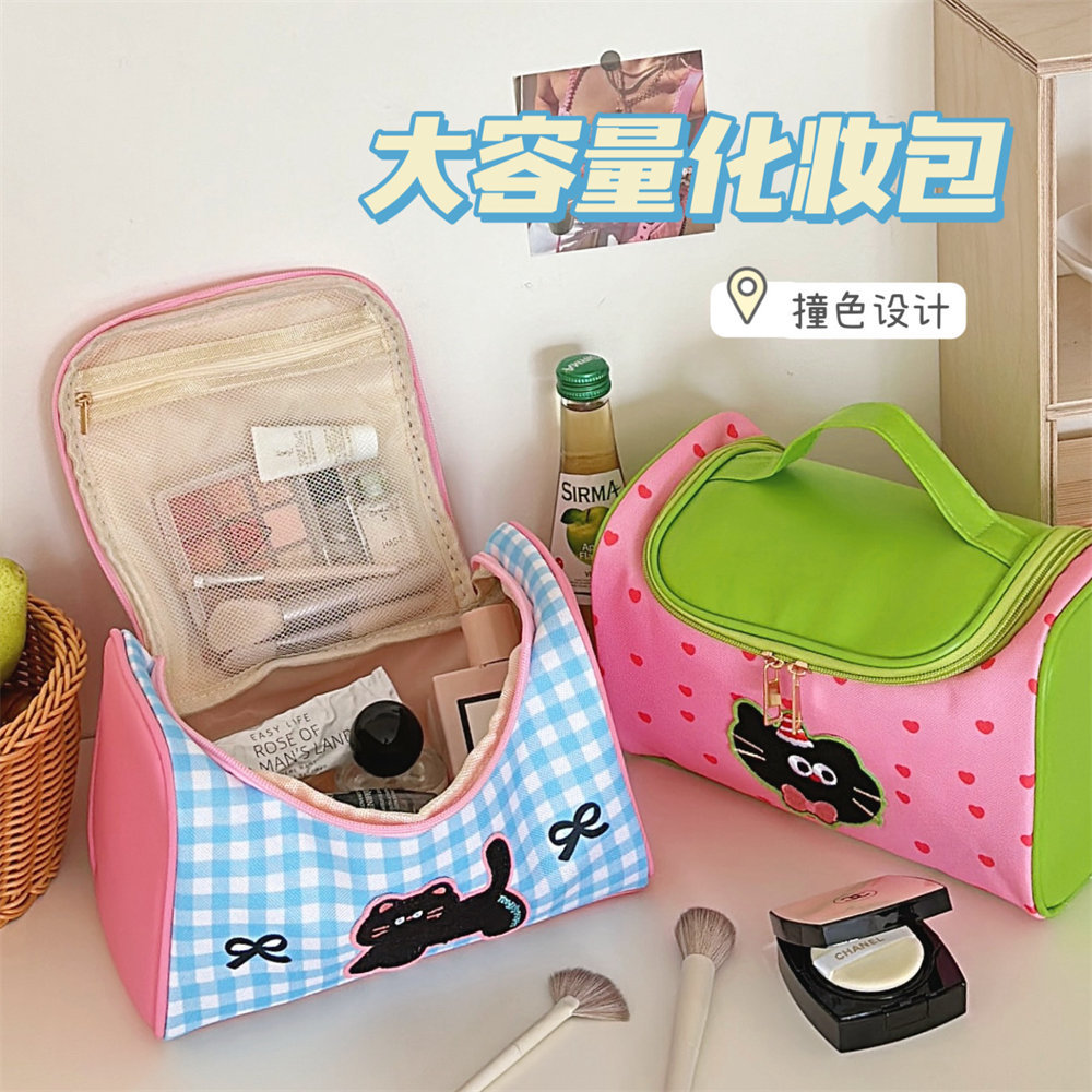 腾亿原创可爱卡通小猫手提化妆包少女便携大容量化妆品收纳包新款详情44