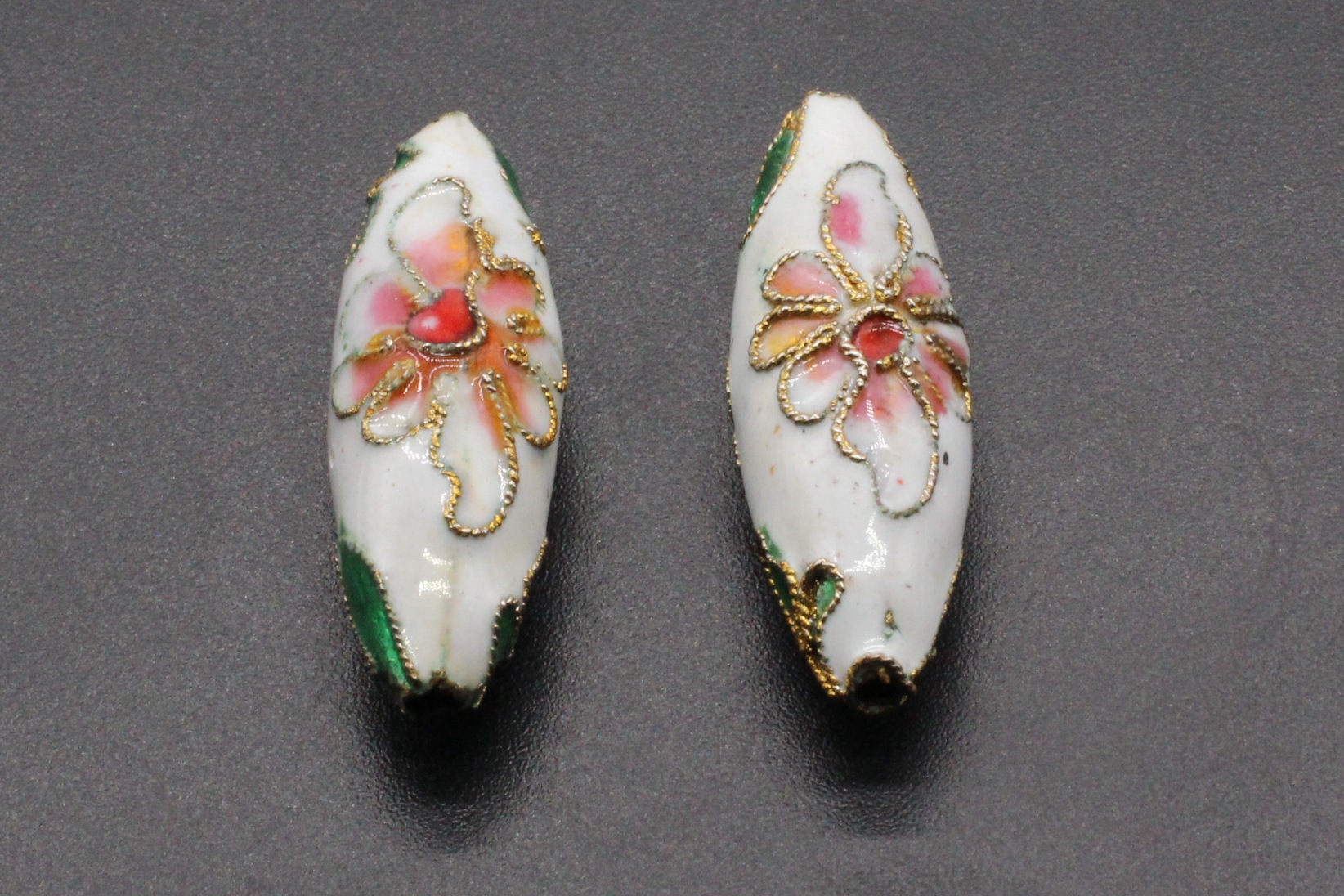 Traditional high-temperature enamel DIY jewelry accessories, cloisonne with beads, filigree, silver blue, 27*9 jujube pits pic 9