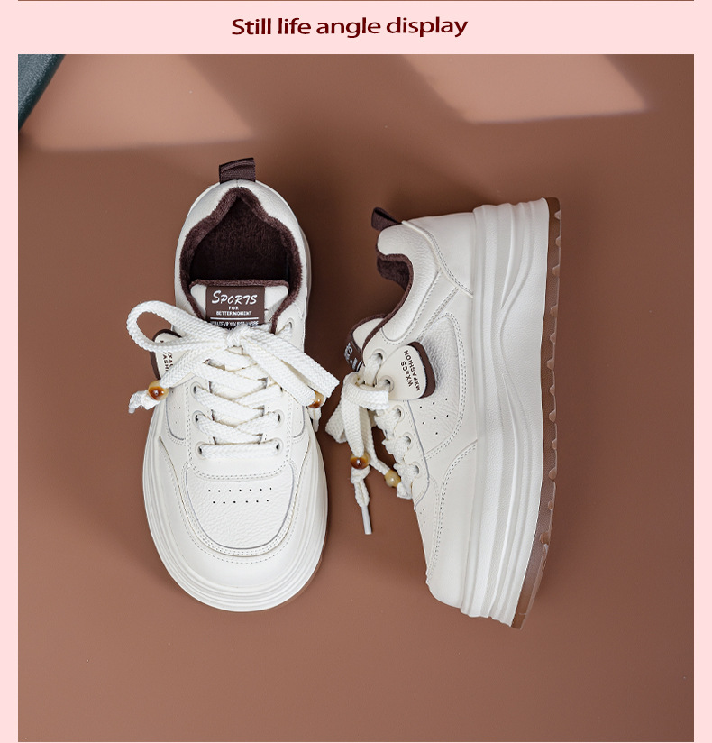 厚底加绒小白鞋女款2025冬季新款百搭轻便保暖二棉鞋休闲大码女鞋详情20