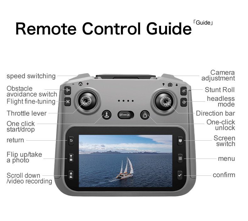 跨境航拍无人机避障四轴飞行器高清无刷带大屏幕遥控玩具飞机详情39