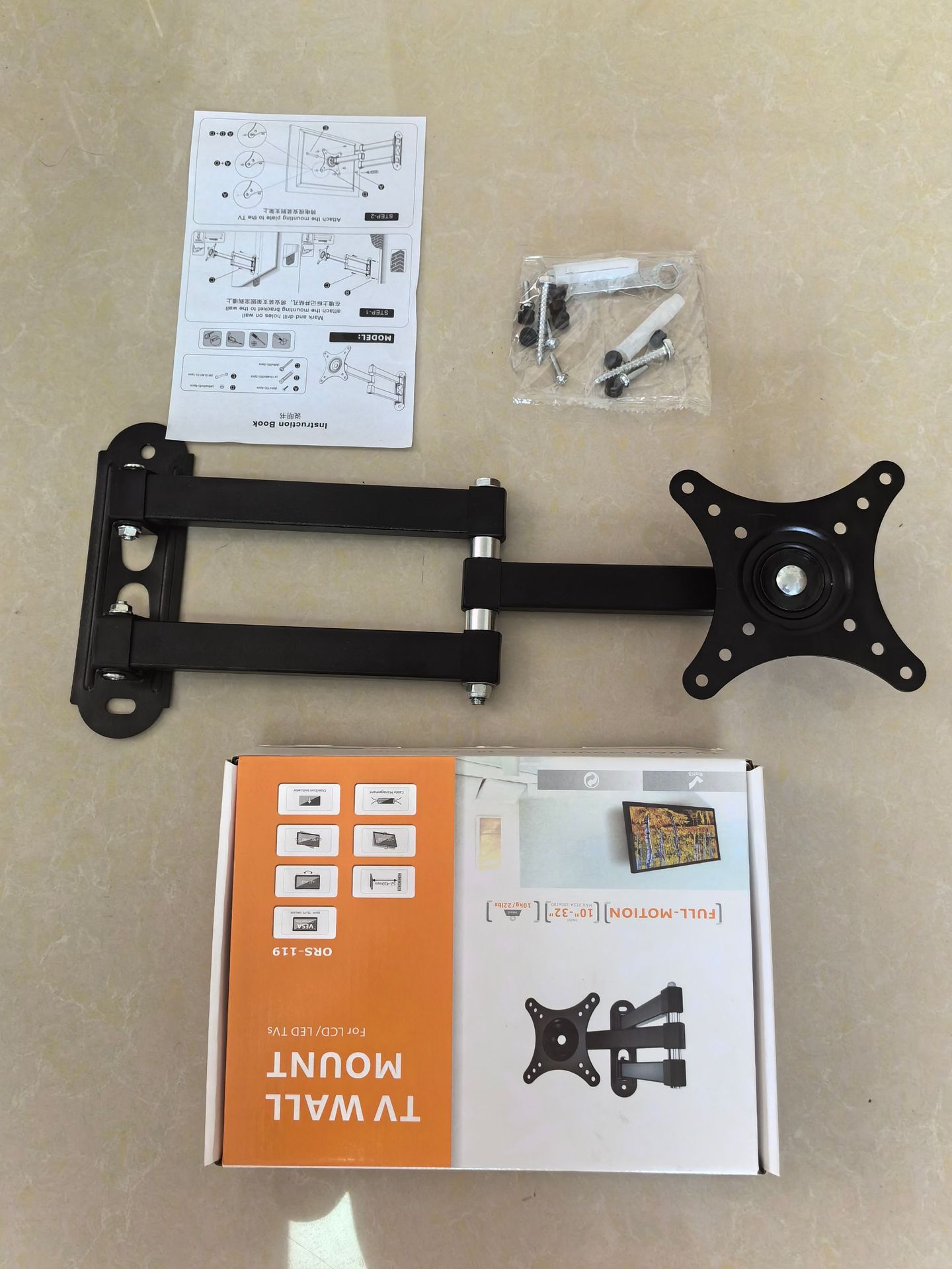 Telescopic swing TV stand, LCD TV swing TV hanging rack, single-arm and double-arm telescopic TV stand pic 13